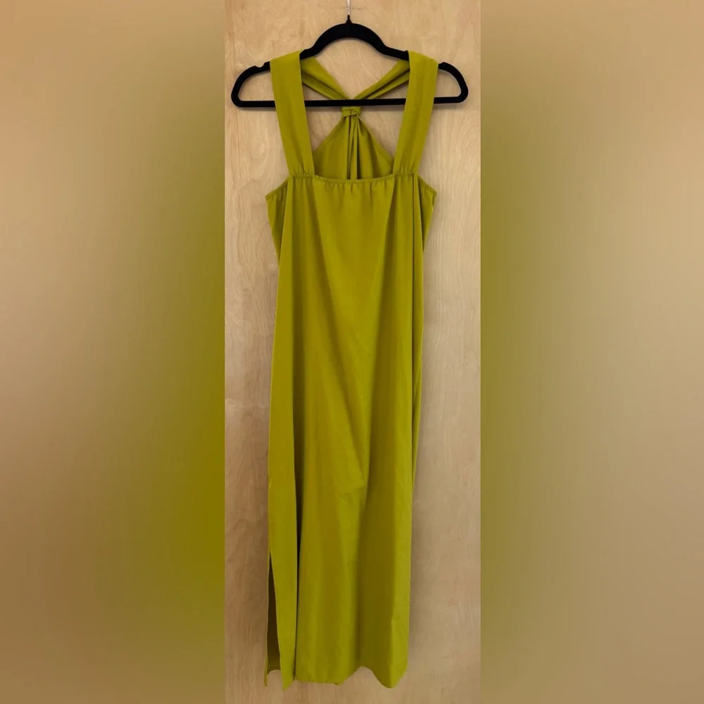 Commense Olive Green Twist-Neck Midi Dress - Picture 7 of 14